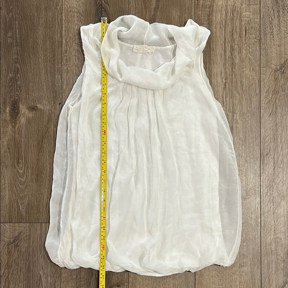 ITALIA Silk Overlay Cowl Neck Sleeveless Top - Picture 5 of 6